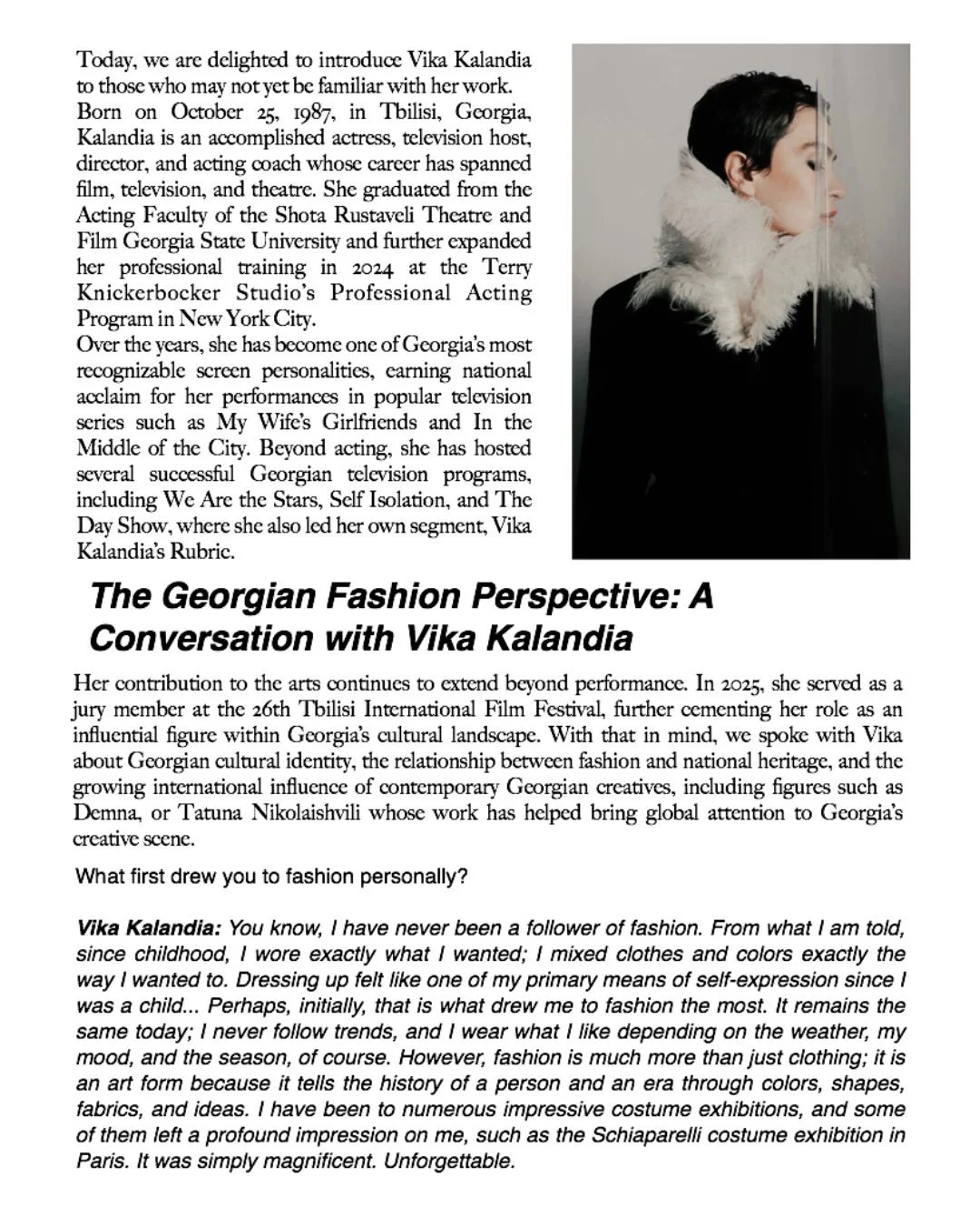 Interview with Vika Kalandia