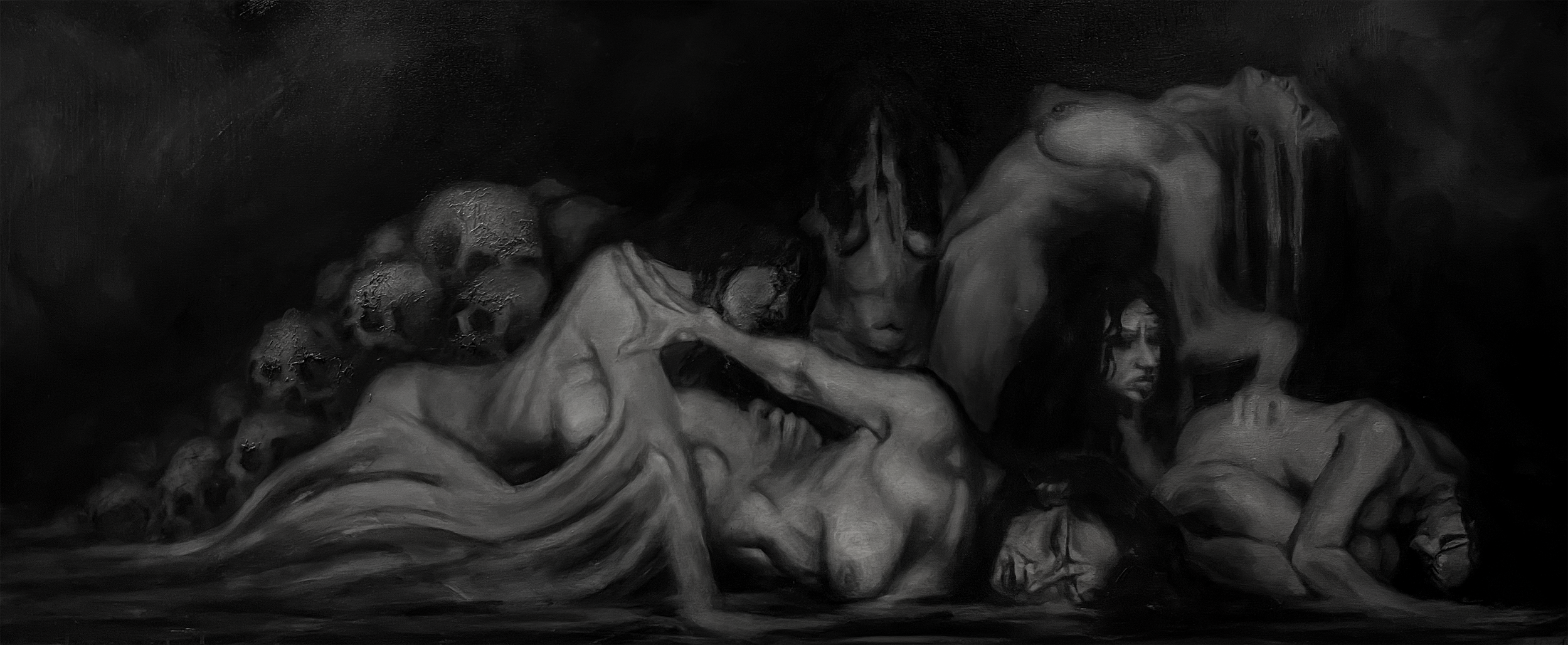 Pandemonium, 2026, Oil on stretched canvas - 27.5 x 67’"