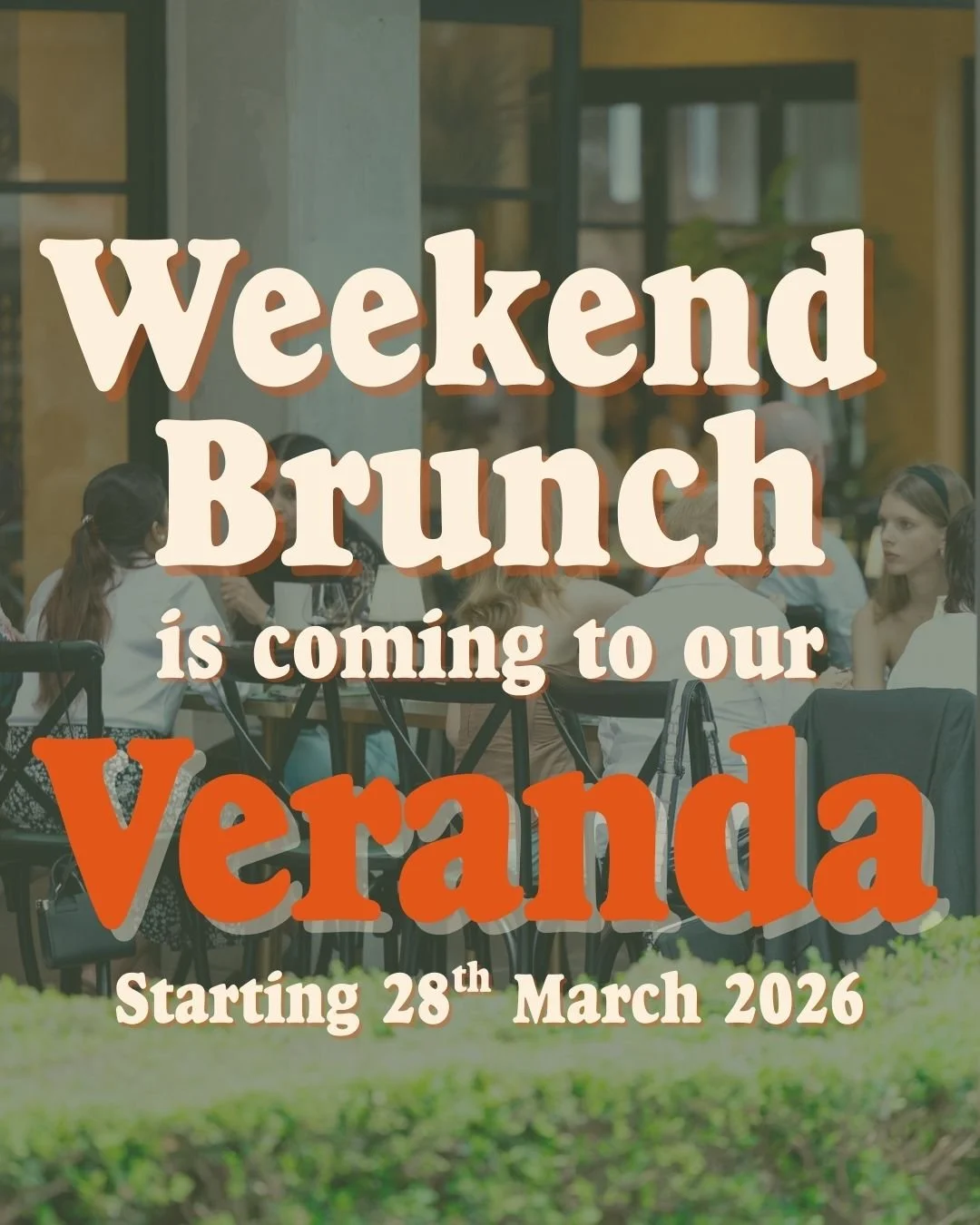 Weekends at Veranda are about to get a little slower.

Starting 28 March, we&rsquo;re introducing Weekend Brunch, served every Saturday and Sunday from 11am to 4pm.

Alongside our regular menu, we&rsquo;ll be serving a small selection of brunch speci