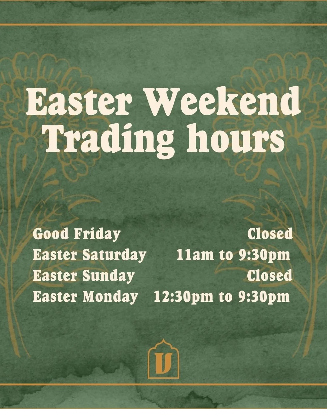 Long weekends are made for good food and time with the people who matter. This Easter, our team is taking a little pause to do exactly that.

We&rsquo;ll be closed on Good Friday and Easter Sunday so everyone can enjoy a slow morning, a shared meal, 