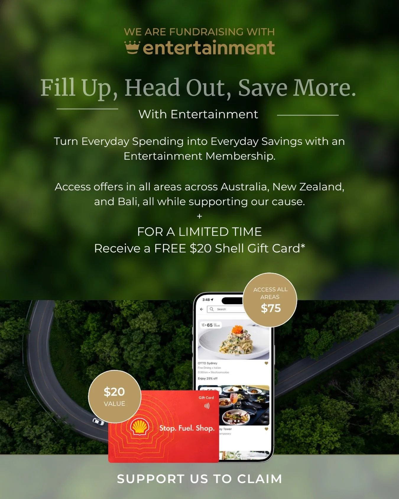 With Easter road trips around the corner, we&rsquo;ve got something to make things a little easier&hellip;
 
For a limited time, when you support us buy purchasing an Entertainment Membership, you&rsquo;ll get a *FREE $20 Shell Gift Card.
 
Yep &mdas