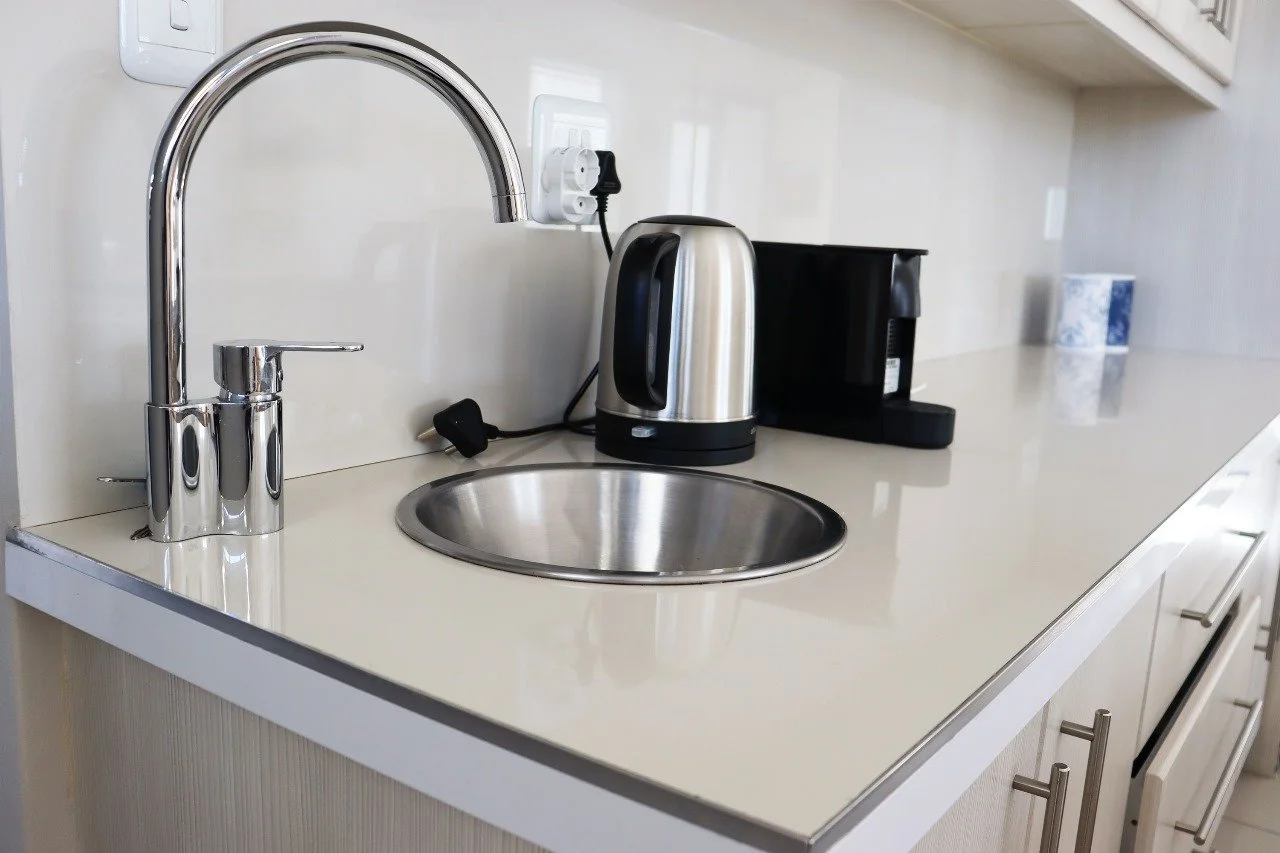 coffee station, kettle, coffee machine