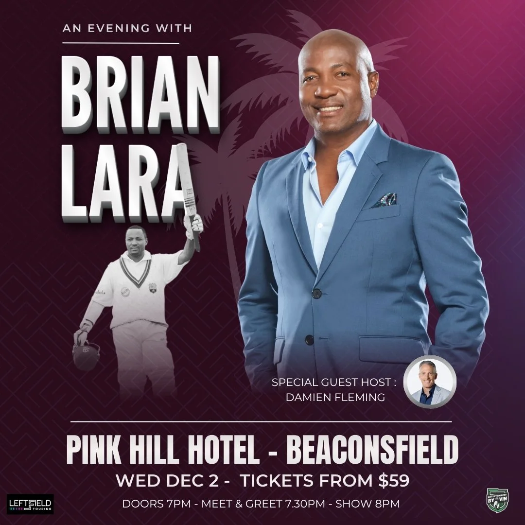 An Evening with Brian Lara LIVE at Pink Hill Hotel, Beaconsfield!