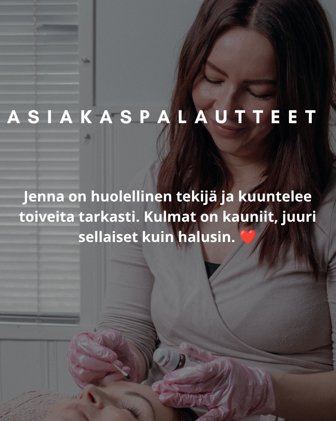 Teid&auml;n antama palaute, kiitos. ❤️

Paras palaute on my&ouml;s se, kun suosittelet palvelujani muille! Niin suuri ilo ja kunnia kuulla, kun asiakas on saapunut yst&auml;v&auml;n tai l&auml;heisen suositusten perusteella minun asiakkaaksi. Kiitos❤