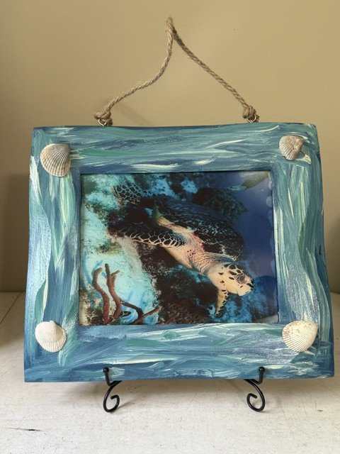 Wooden framed Sea Turtle