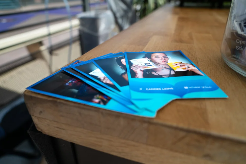 Branded Cannes Lions and Whalar photo sheets from the booth