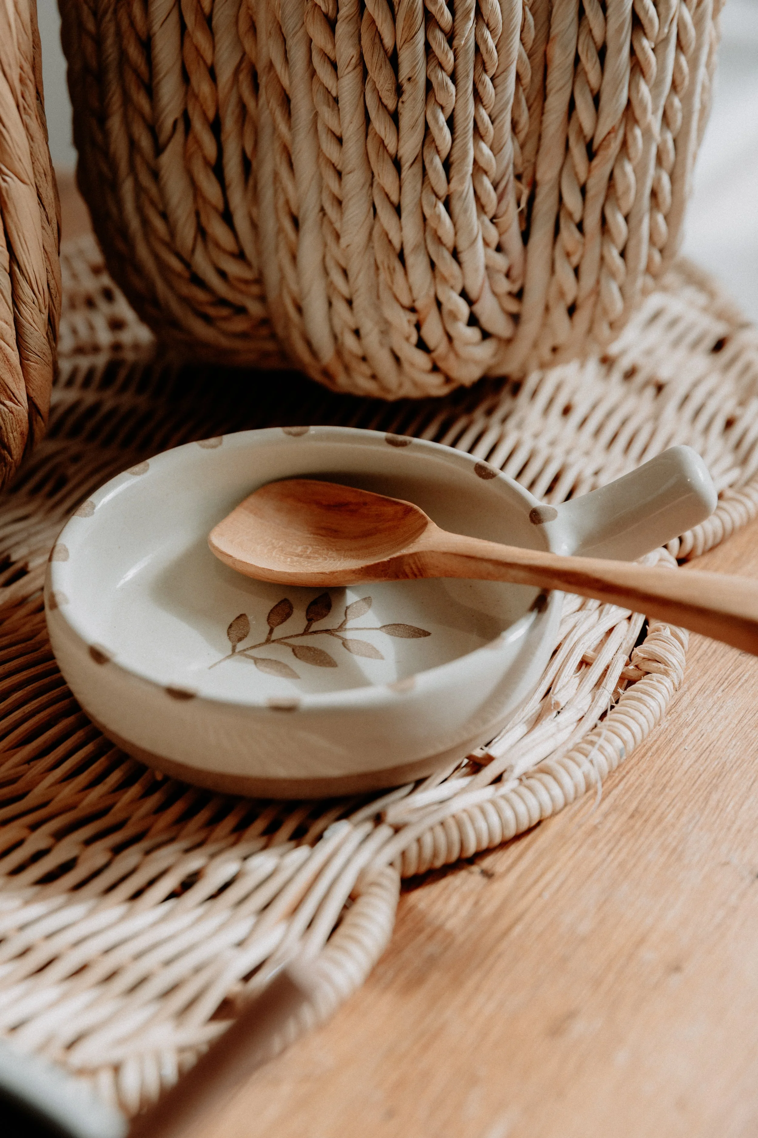Handpainted Botanic Olive Dish