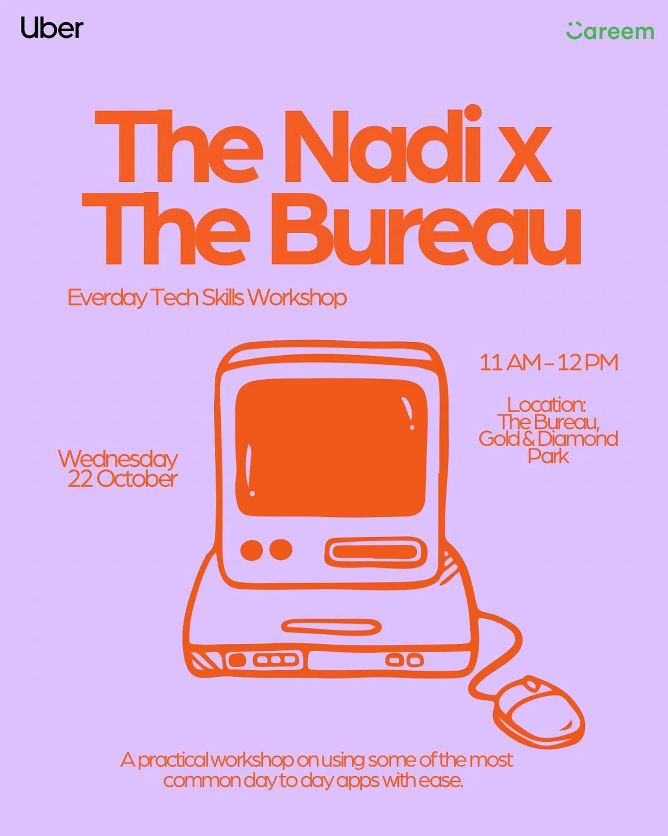 Tech doesn&rsquo;t have to feel intimidating. 💡
Join us for an everyday tech skills workshop led by Uber and Careem, where we&rsquo;ll walk through the day-to-day apps you use most, slowly, simply, and together.

🗓 Wednesday, 22 October
⏰ 11:00 AM 