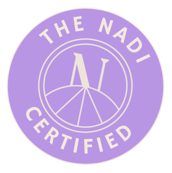 The Nadi Certified logo, used to represent the diverse but curated events offered that have been purposely selected to provide benefits and value to members of The Nadi community.
