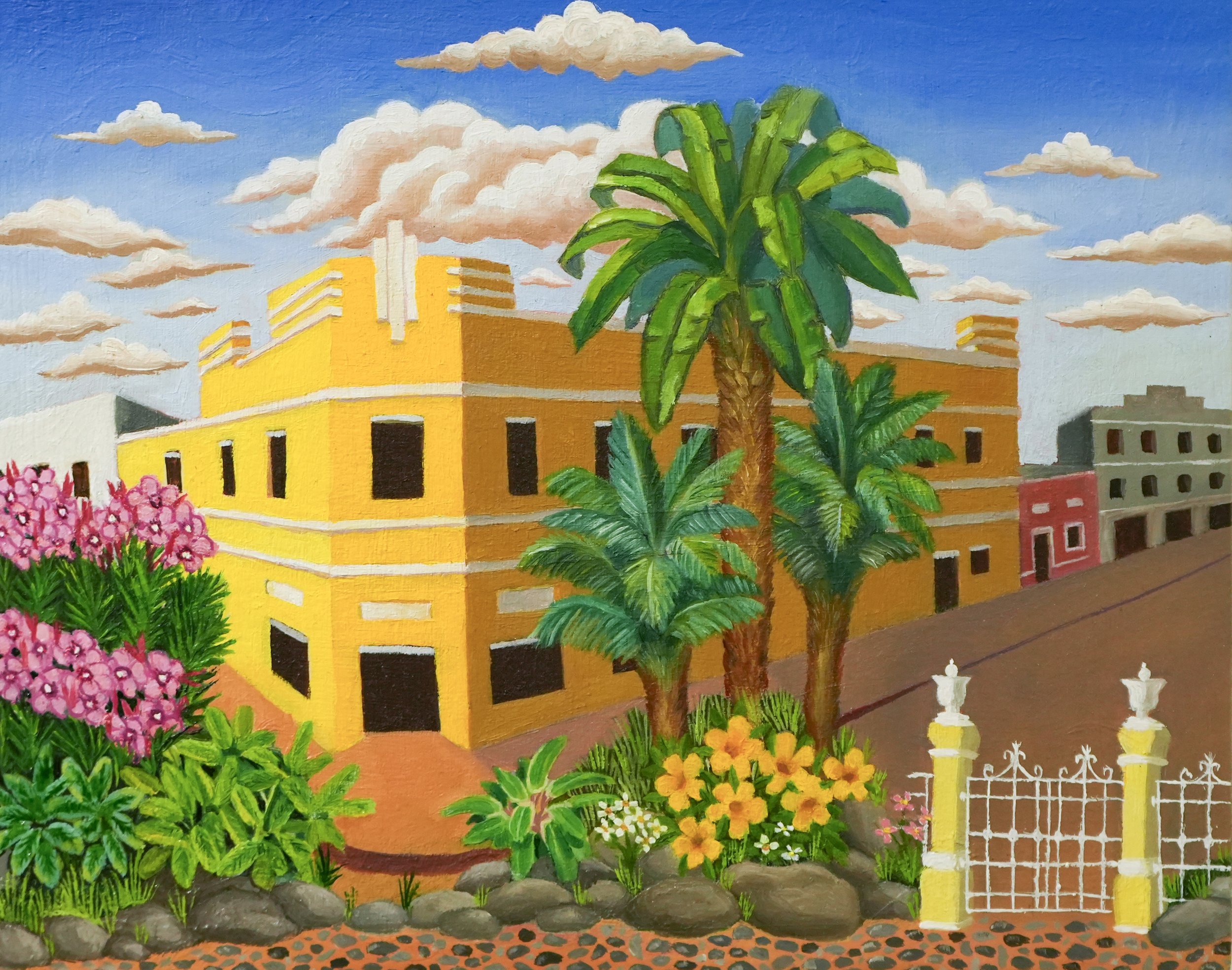 La puerta del parque, óleo sobre madera. 24,5 × 19 cm, 2025