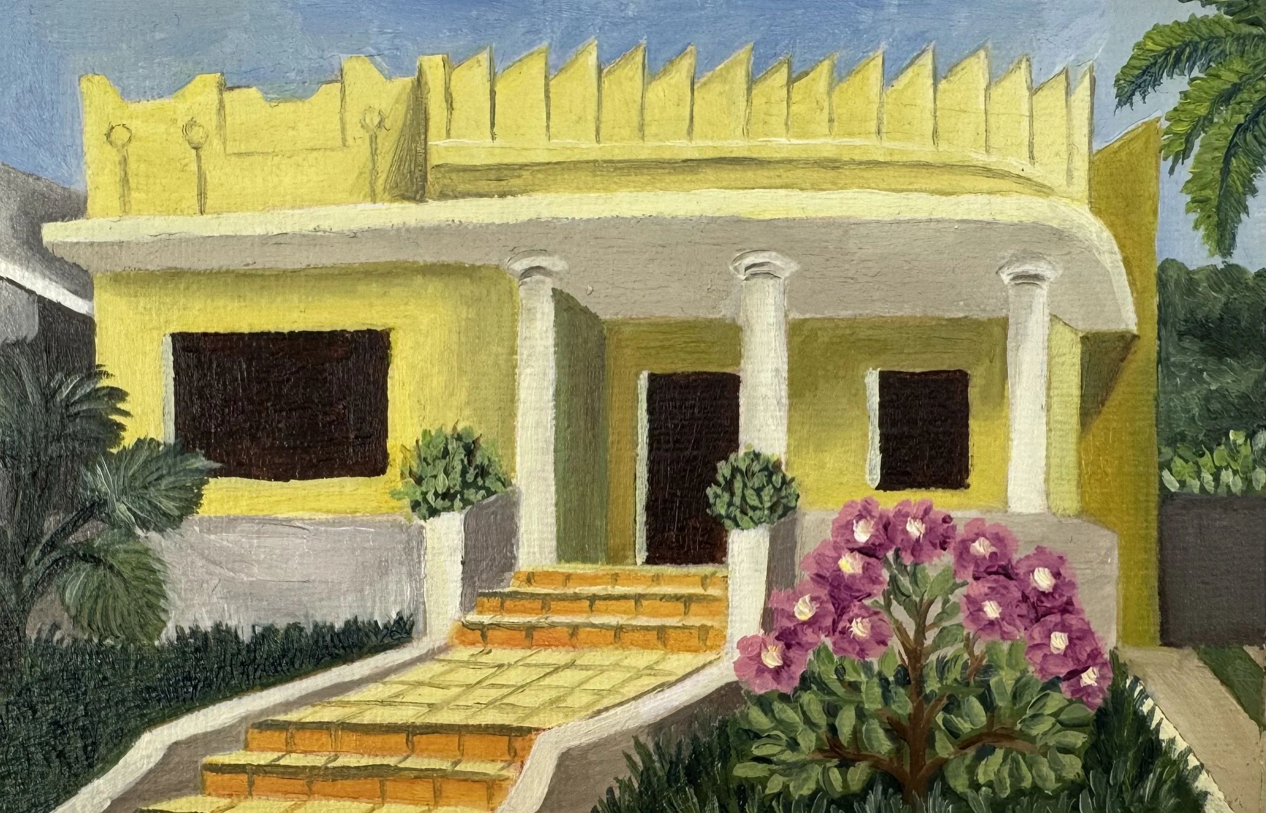 Casa Limón, óleo sobre papel. 10,5 × 15 cm, 2020