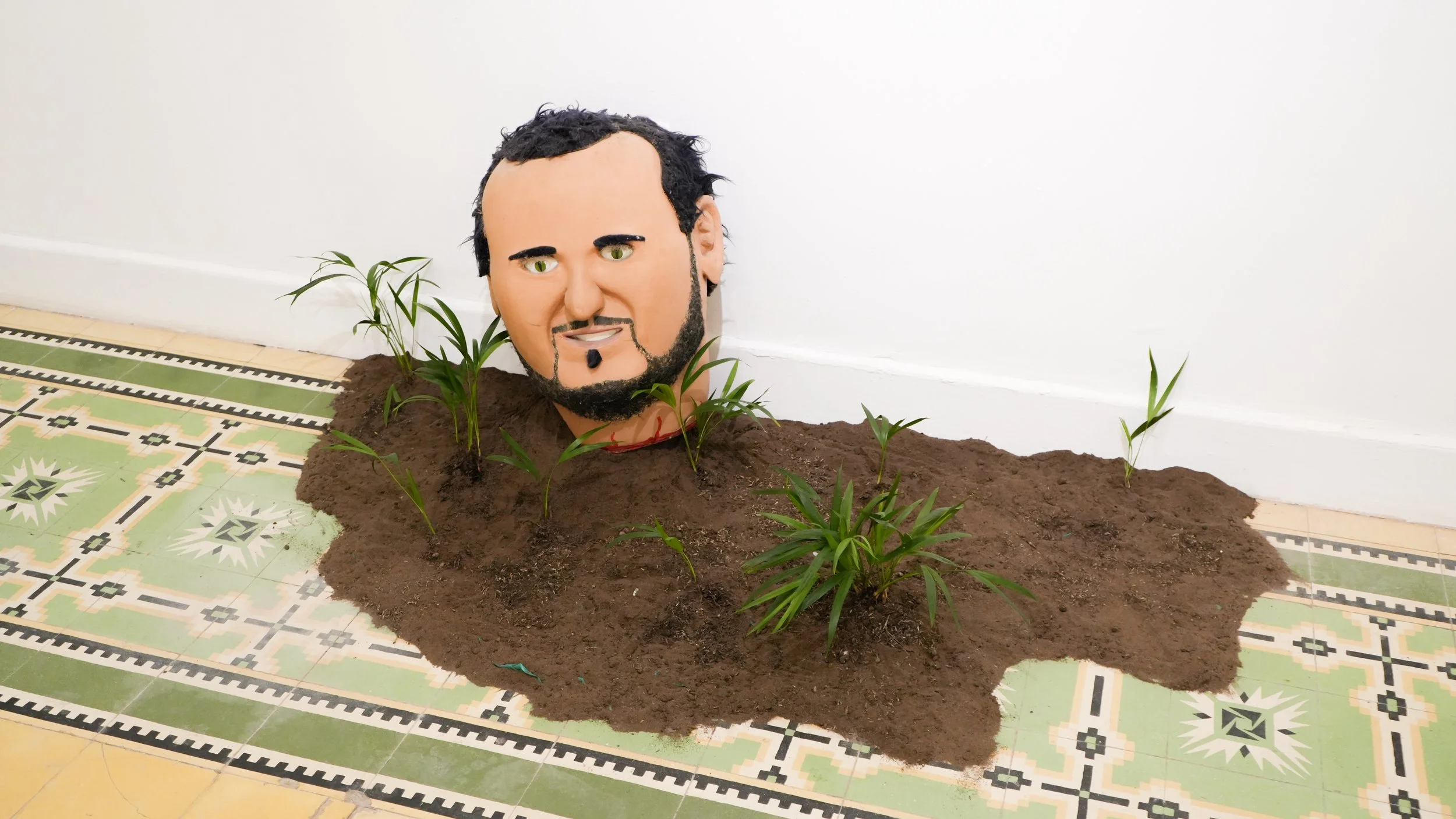 Cabezón (Fernando García), papel maché. Obra de Ismael Escorcia Medina