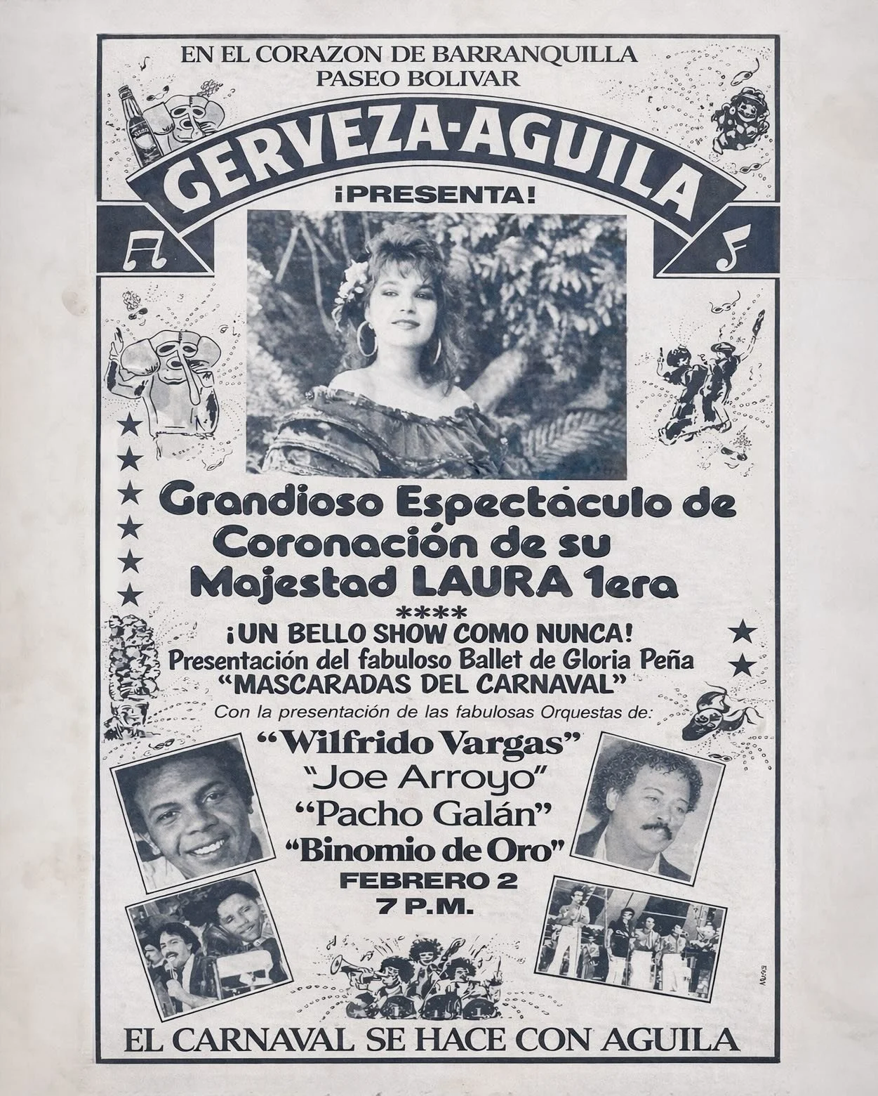 A puertas del Carnaval de Barranquilla, compartimos este cartel de 1989: la invitaci&oacute;n a la coronaci&oacute;n de la reina de la &eacute;poca, Laura Char Carson , junto a un fragmento de una entrevista realizada por Canal Telecaribe para el pro