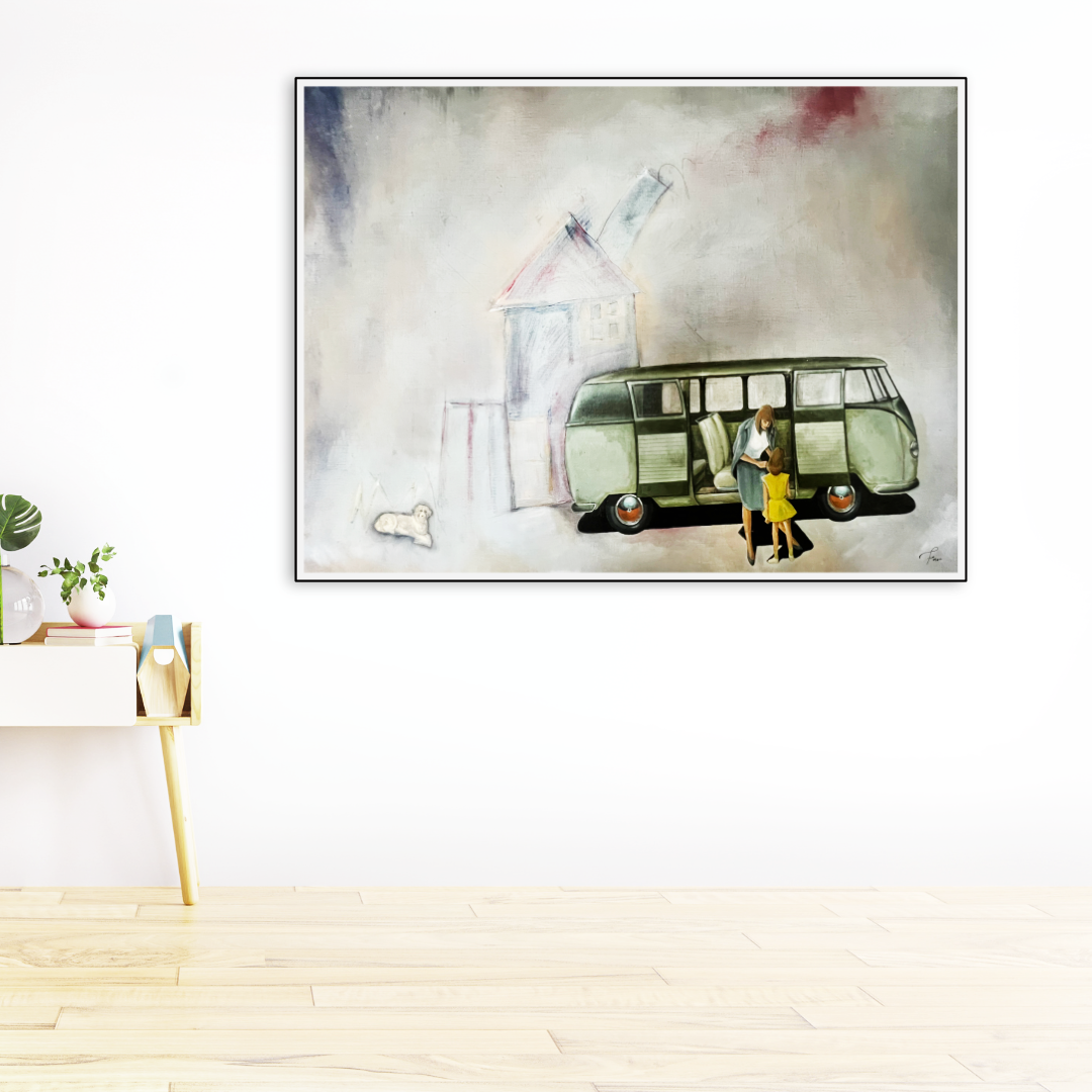 'Perfect family' Mixed media on canvas. 100cm x 70cm