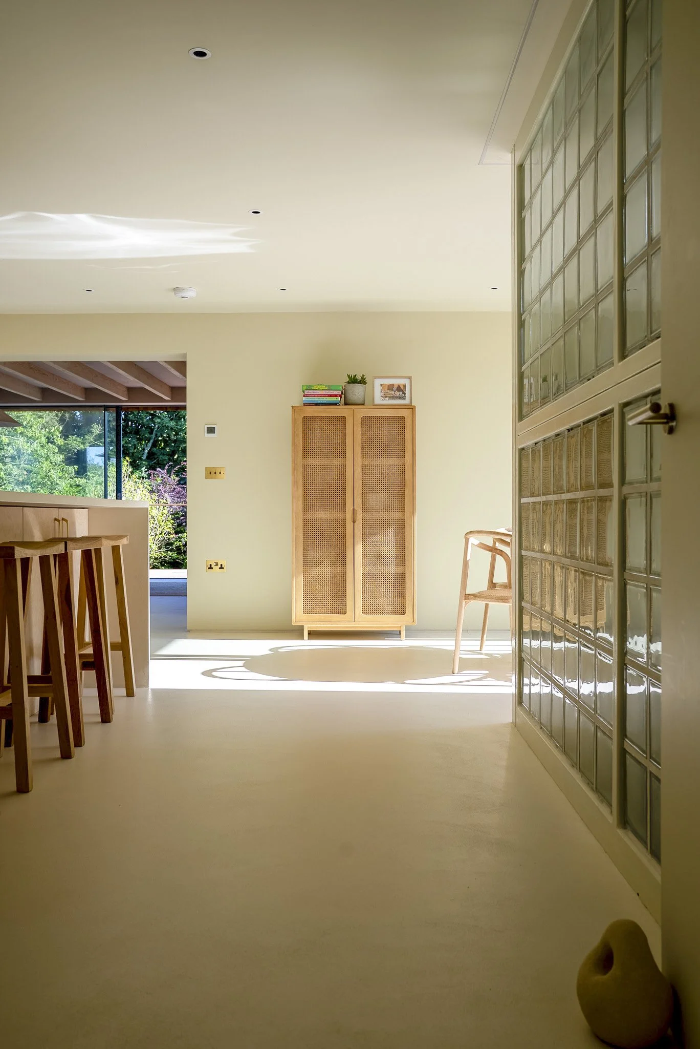 Pastellone Kitchen Floor and Island in F&B Light Sand. 
Photo taken by www.loganirvinemacdougall.com
