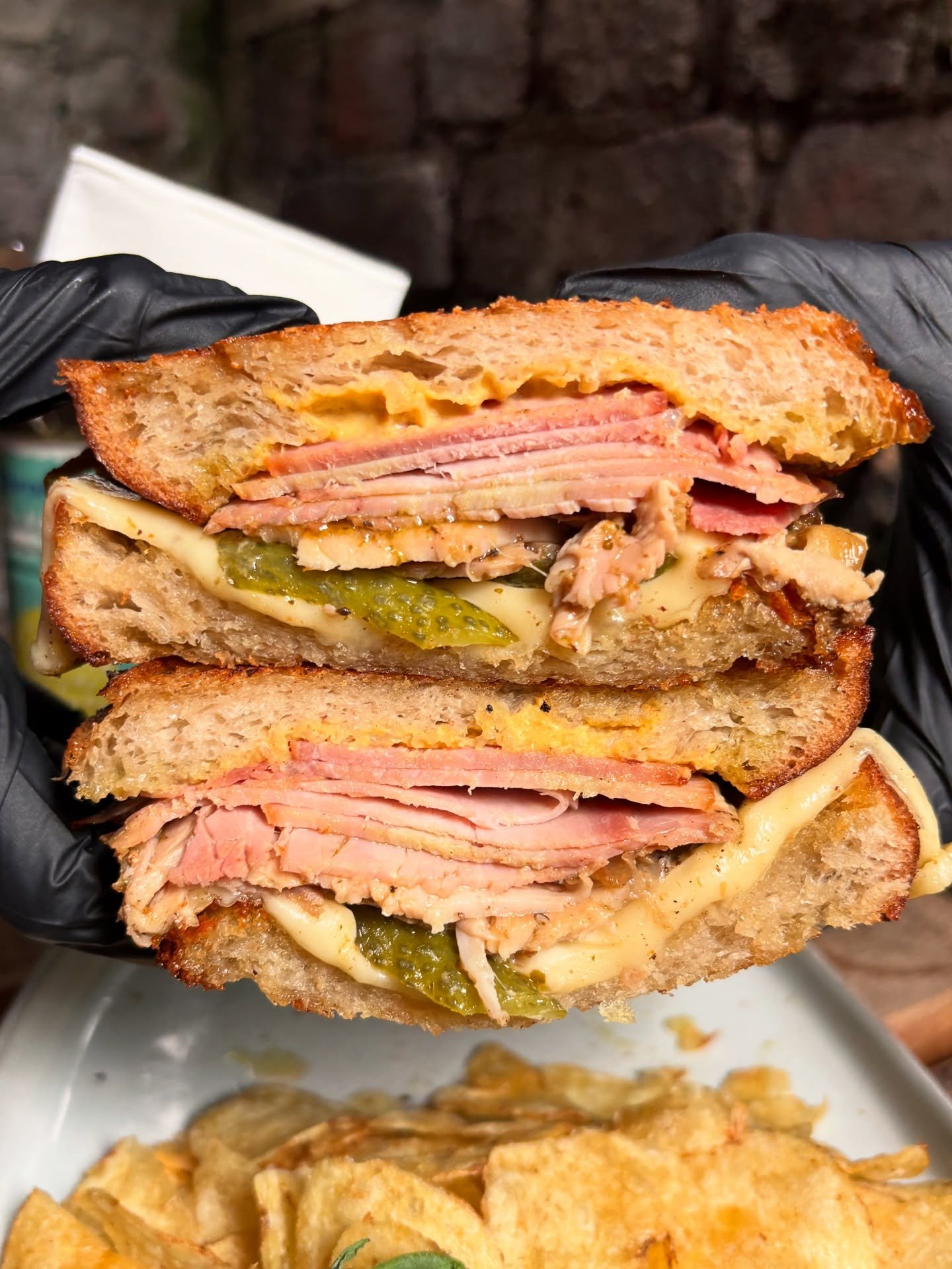 It&rsquo;s a battle of the pork specials this weekend, with both cafes putting their own spin on their sourdough sando 👀⬇️

Garnethill are serving up The Cubano: roast mojo pork, sliced ham, Emmental, pickles &amp; Dijon mustard.

Meanwhile Merchant