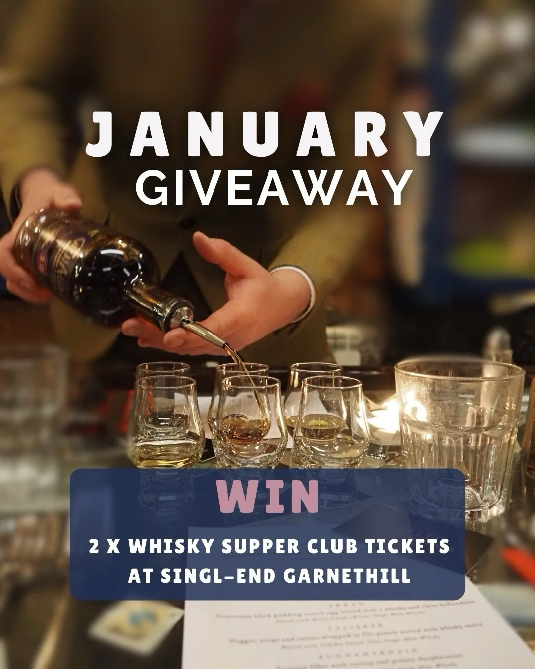 PRIZE 2 INCOMING 🥃 Whisky Supper Club tickets for two on Saturday 31st January.

An evening made for sipping and savouring a 5-course tasting menu paired with 6 carefully selected whiskies. Ideal for a date night, catch-up, or a well-earned treat.

