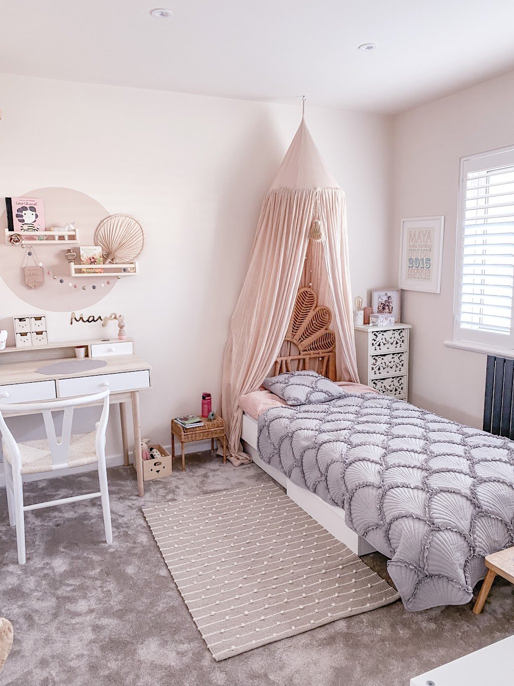 Girls Bedroom, Interior Design, Brighton Sussex. Calm, Neutral Decor