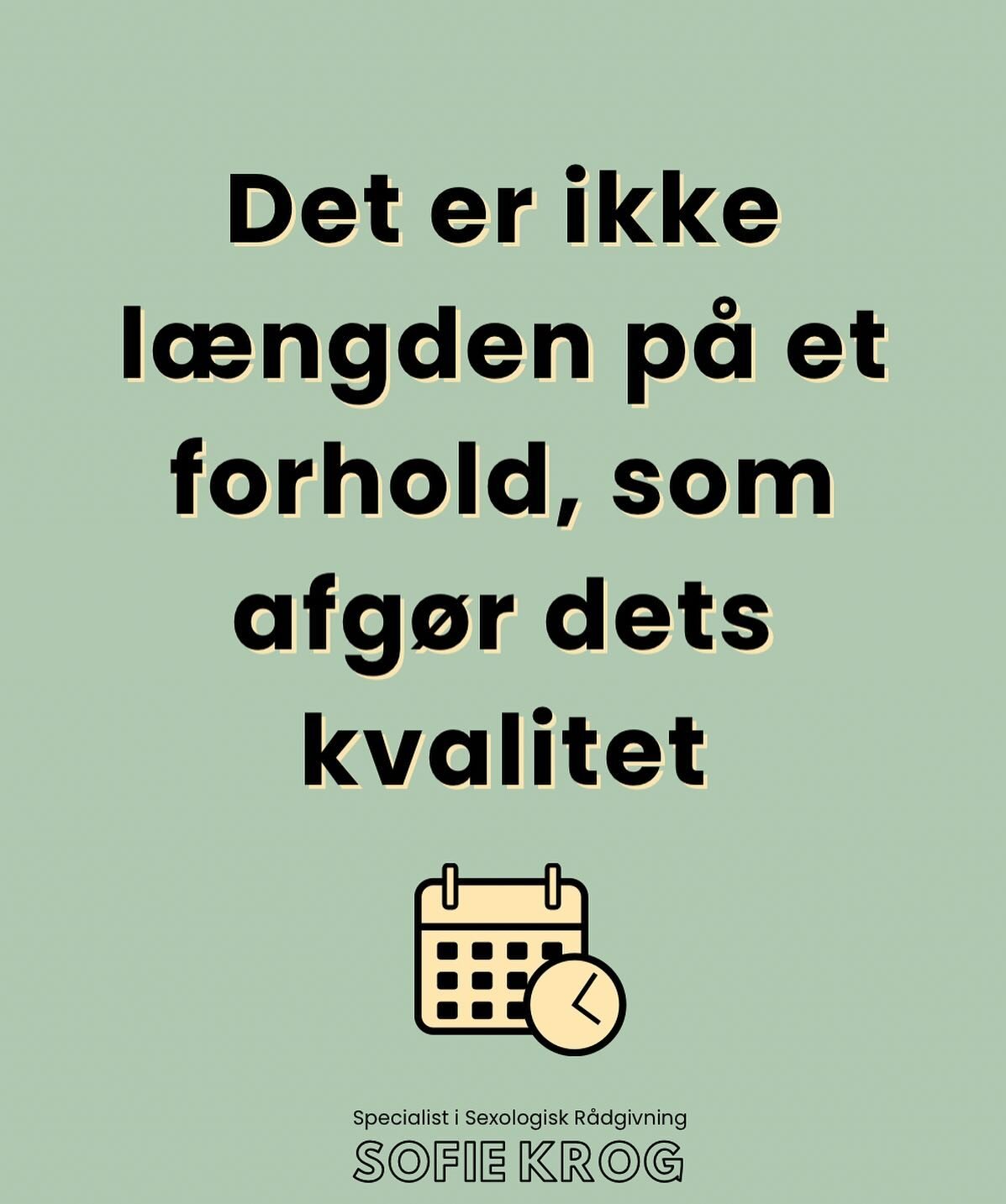 Mennesker der har kendt hinanden i 30 &aring;r, har ikke n&oslash;dvendigvis et bedre forhold end nogen, der har kendt hinanden i tre m&aring;neder eller tre &aring;r 🫣

Kvaliteten af et forhold handler om mere end bare varigheden; det drejer sig om