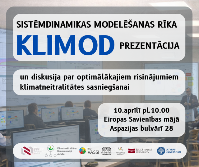 Ielūdzam Jūs uz Latvijas zinātnieku izstrādātā modelēšanas rīka&nbsp;KLIMOD prezentāciju