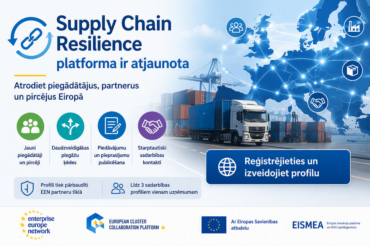 Supply Chain Resilience platforma atsāk aktīvu darbību- stiprināsim Eiropas uzņēmumu piegādes ķēdes kopā!