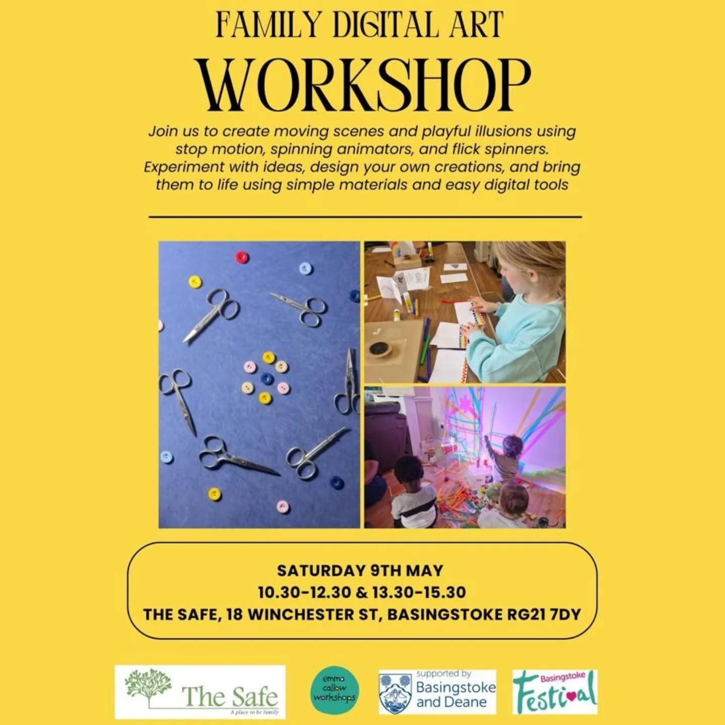 Final Family Digital Art Workshop at @thesafe_basingstoke 

Don&rsquo;t miss our last Family Digital Art Workshop, a fun, hands-on session where you can create abstract moving scenes, playful colour illusions, and bring your ideas to life!

 Make ani
