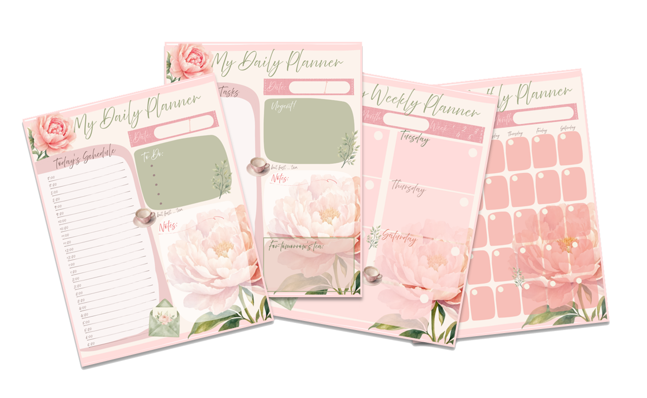 "But First, Tea" daily - weekly - monthly planner
