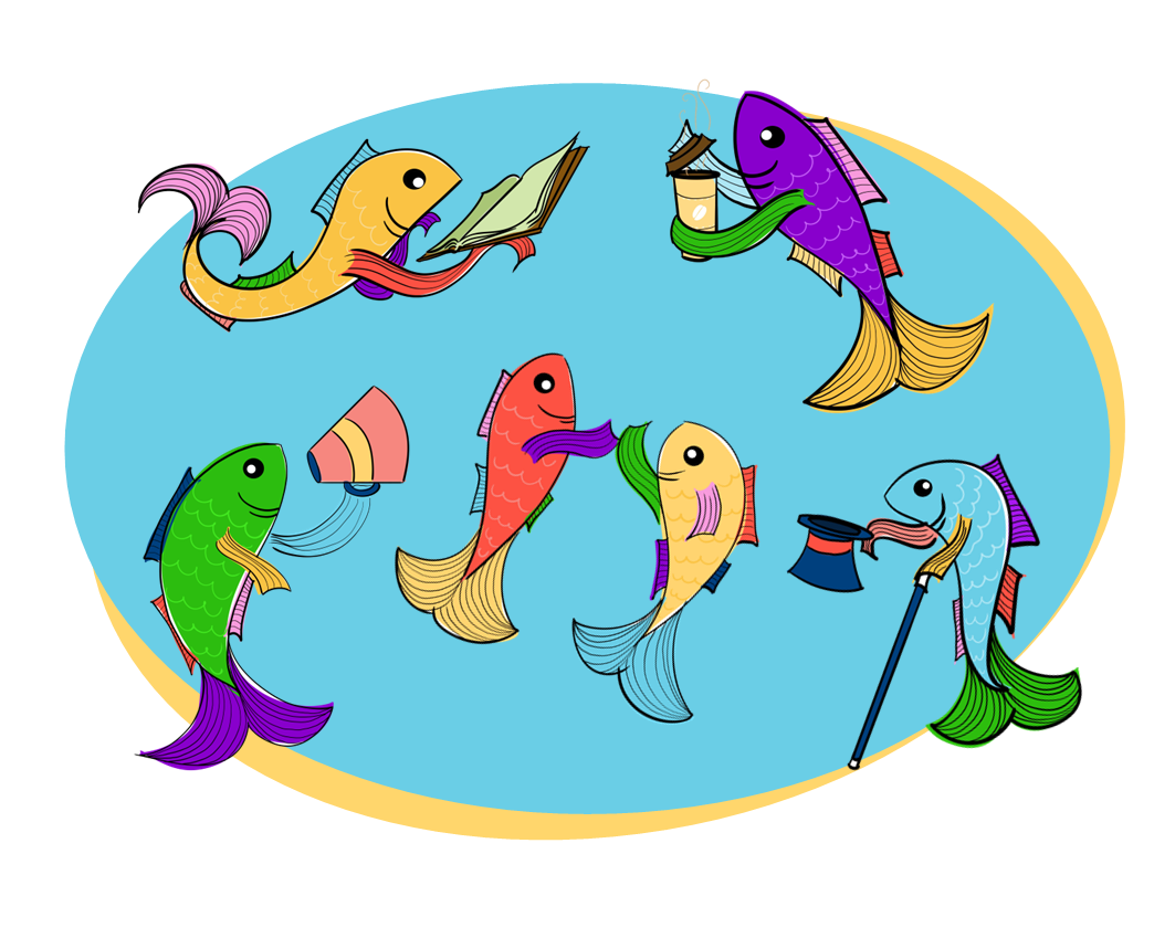 "Fish Folk" multipurpose designs
