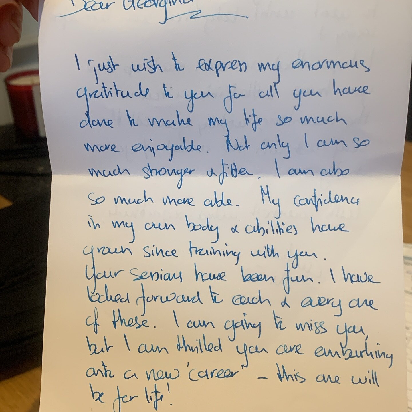 Note from a client in May 2022 which I just found as they are due to return back to training with me. You become more than just a &ldquo;PT&rdquo;, I get the opportunity to help people everyday and that&rsquo;s what I love 💗