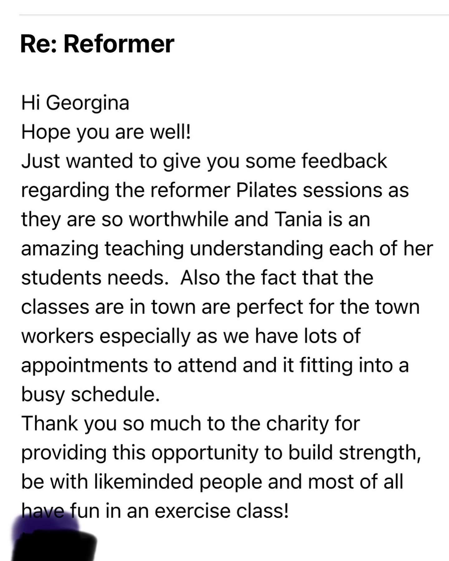 Always nice to hear positive feedback ✔️. With funding from @abcjersey and @tlcpilatesjsy newly qualified Pink Ribbon 🎀 instructor qualification. Allows us to set up these classes which are so popular. It allows us to offer a town location for breas