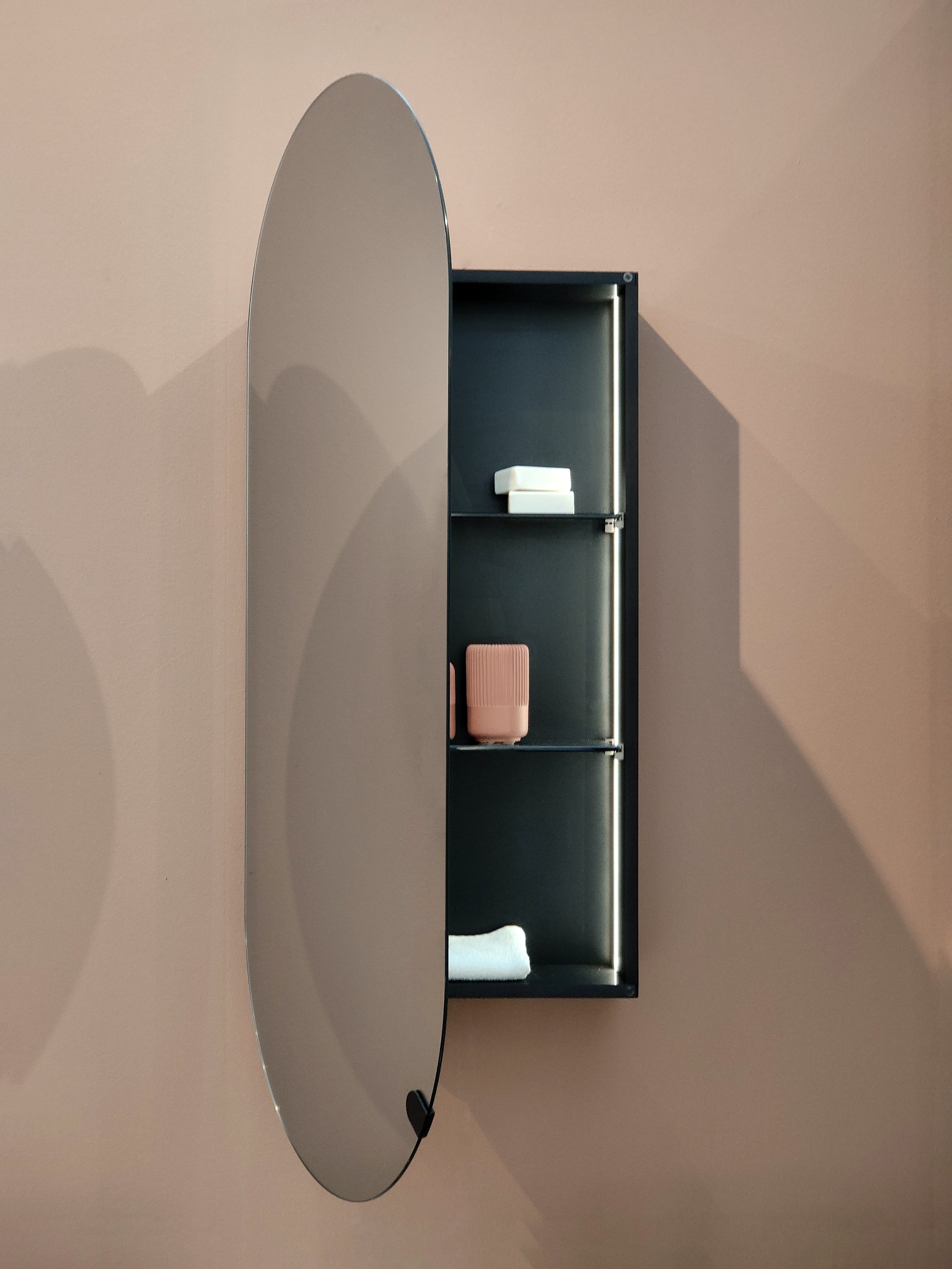 specchiera contenitore ovale