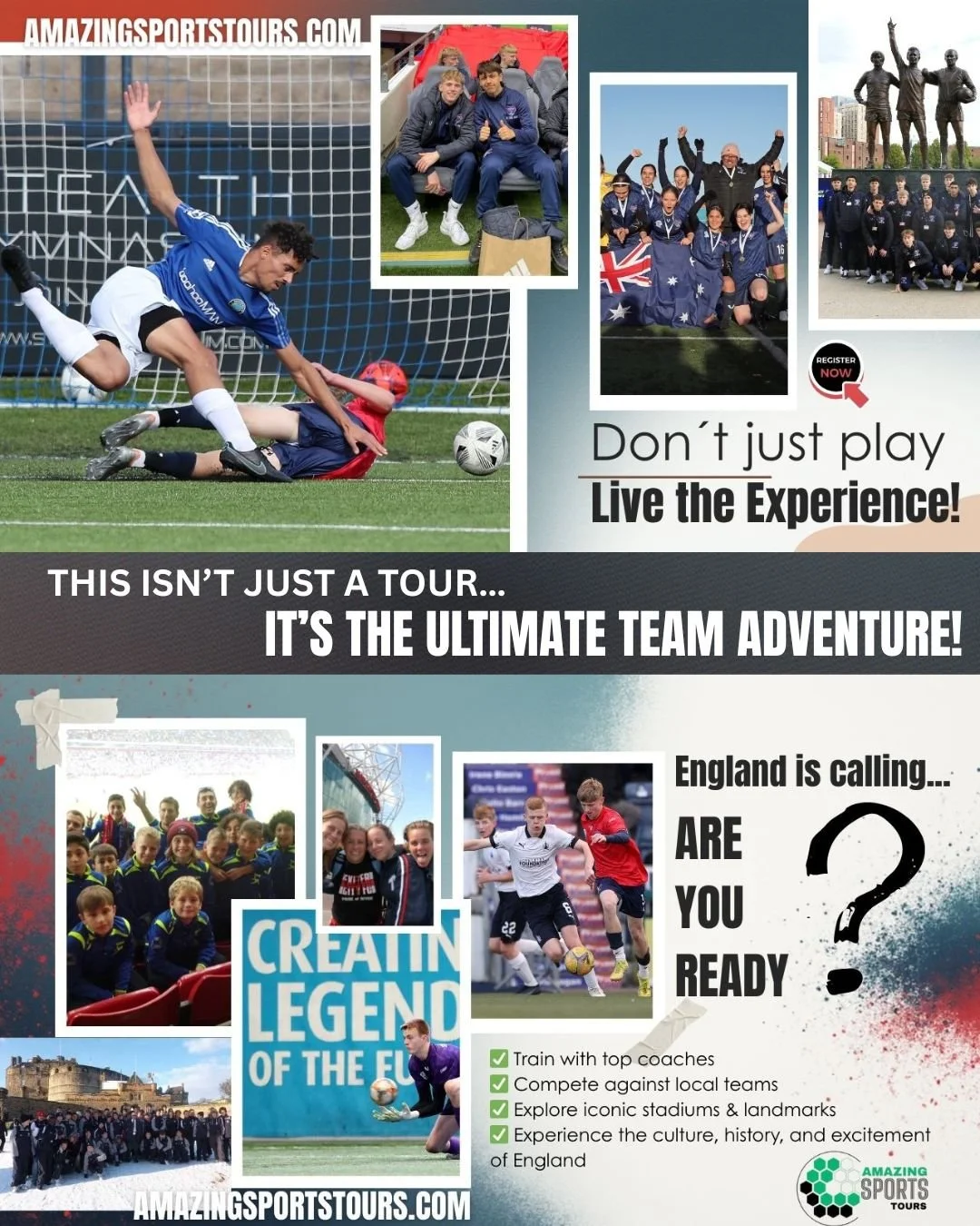 🔥⚽🏉 England is calling&mdash;are YOU ready? 🇬🇧✈️

This isn&rsquo;t just a tour&hellip; it&rsquo;s the ultimate team adventure! Imagine stepping onto legendary fields, battling local squads, and soaking up the electric atmosphere of English sports