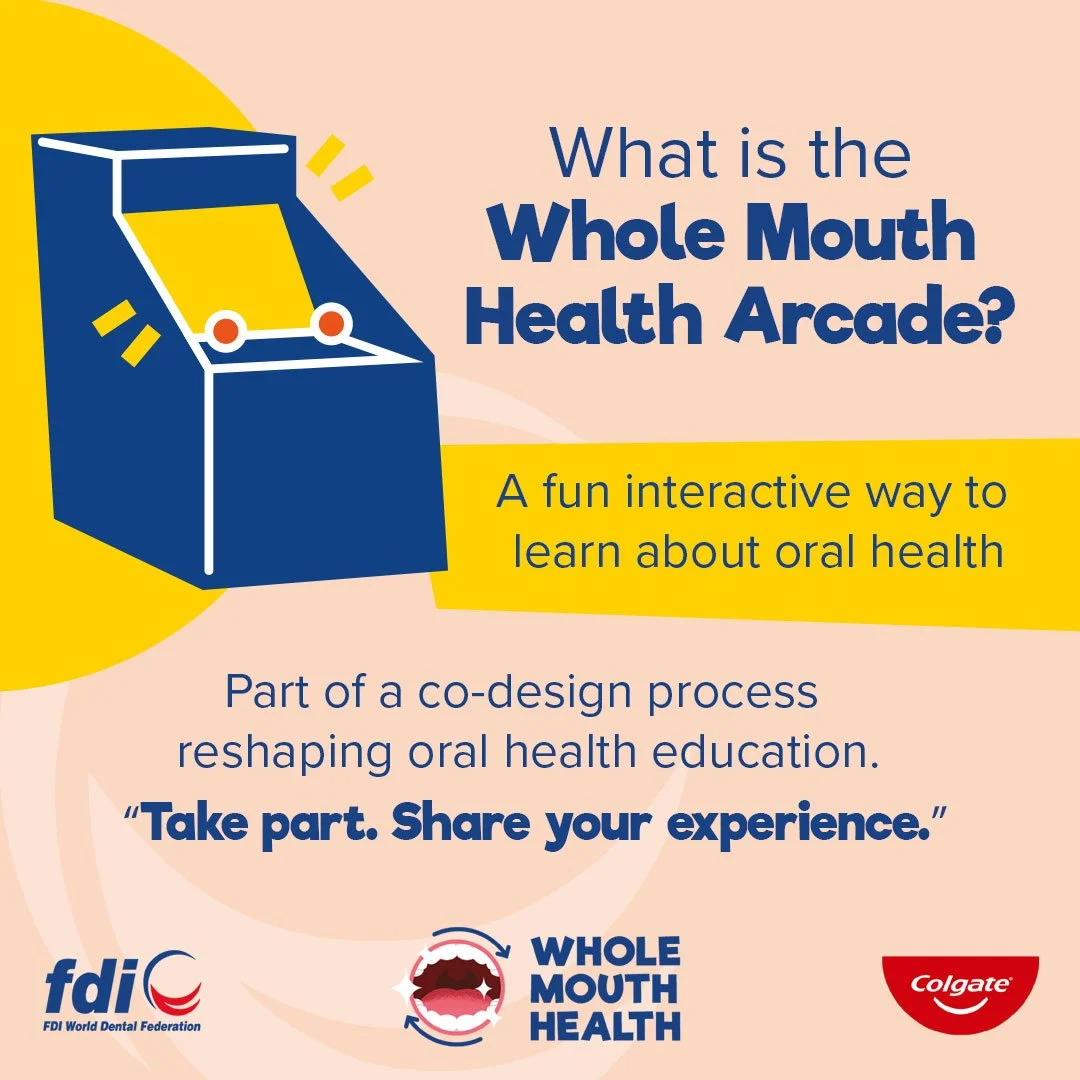 Resource alert! 

What is the #WholeMouthHealth Arcade?

Step into a world where learning about your #OralHealth is actually fun! 🦷🪥 

This arcade from @Colgate and FDI World Dental Federation is packed with interactive games, quizzes, and reflecti