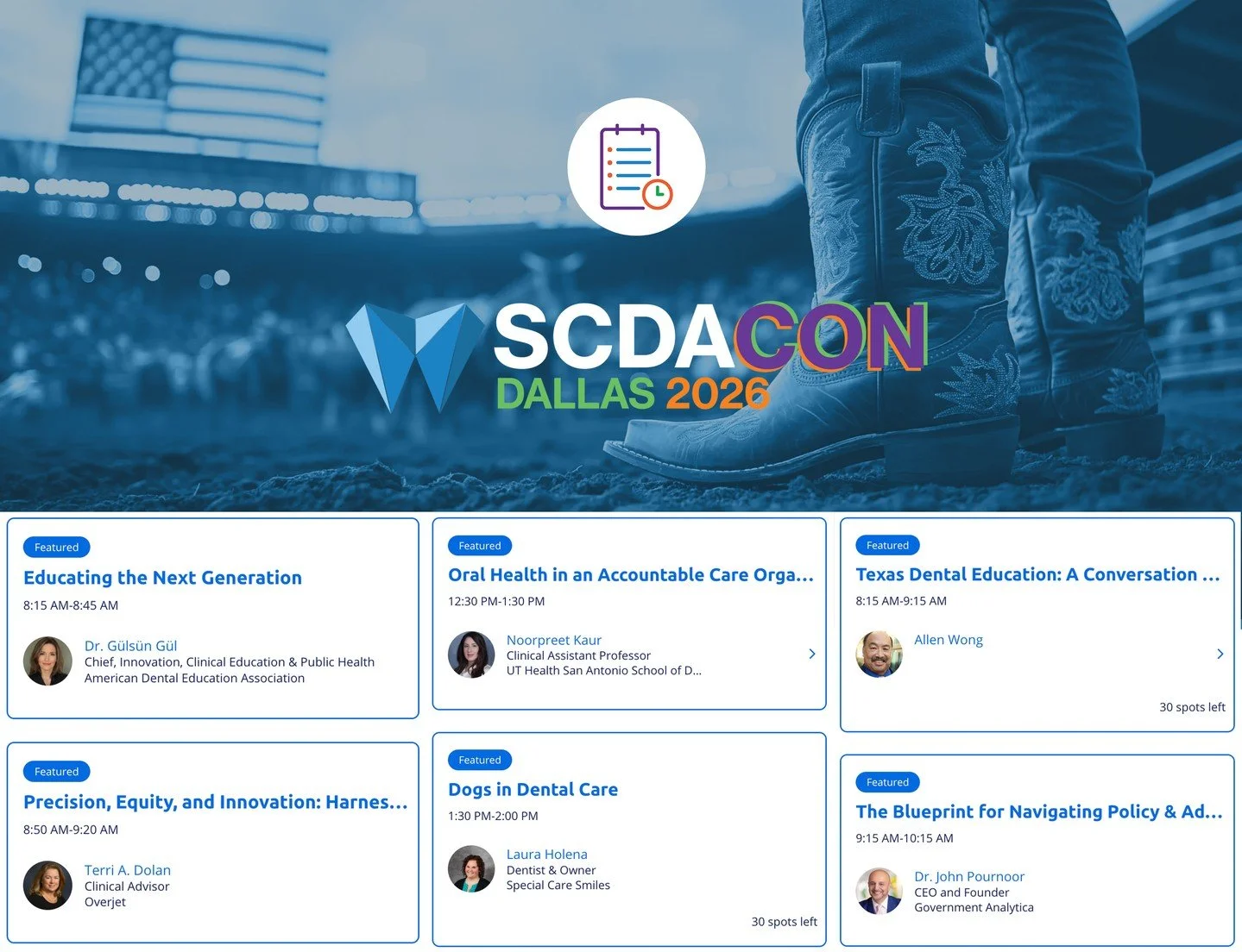 Big ideas. Real impact. Meaningful collaboration.

SCDA CON 2026 is bringing together national leaders to explore innovation, policy, education, and clinical excellence in special care dentistry.

Featured speakers include:

✨ Dr. G&uuml;ls&uuml;n G&