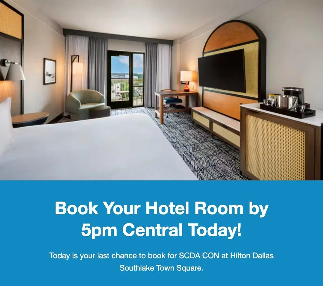 Book Your Hotel Room by 5pm CST Today!

Today is your last chance to book for SCDA CON at Hilton Dallas Southlake Town Square.

Book now: https://ow.ly/6lOC50YBmUc
