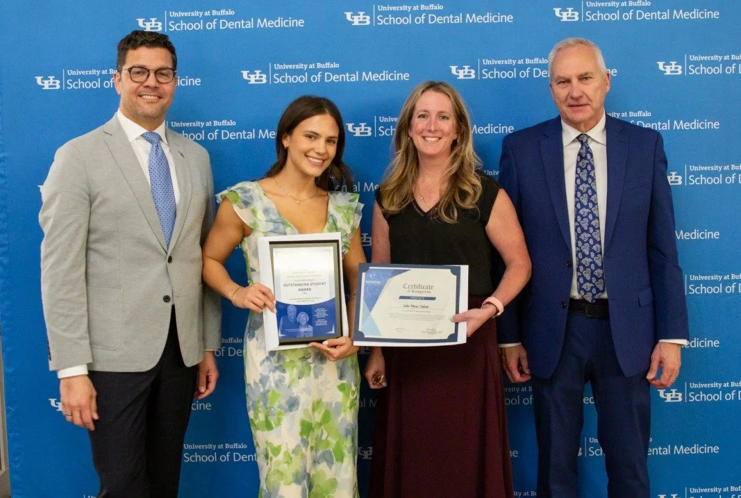 Congratulations to the University of Buffalo School of Dentistry SCDA Award Winner Julia Ophals!

From left to right: Dena Marcelo Araujo, student winner Julia Ophals, Dr. Elzabeth Kapral in charge of special needs dentistry, and Dr. Patrick Anders, 