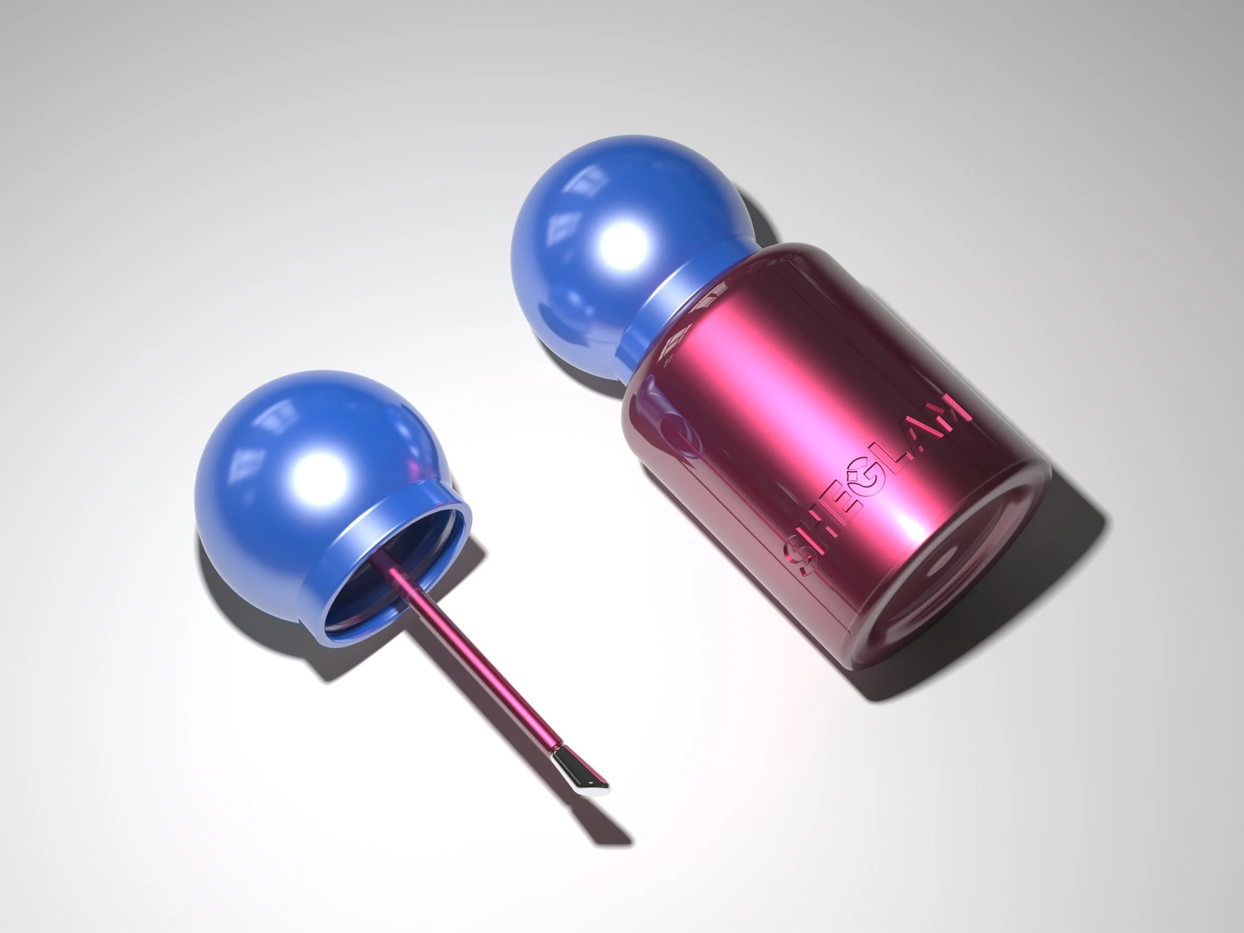 Colourful custom lip product packaging concept with applicator