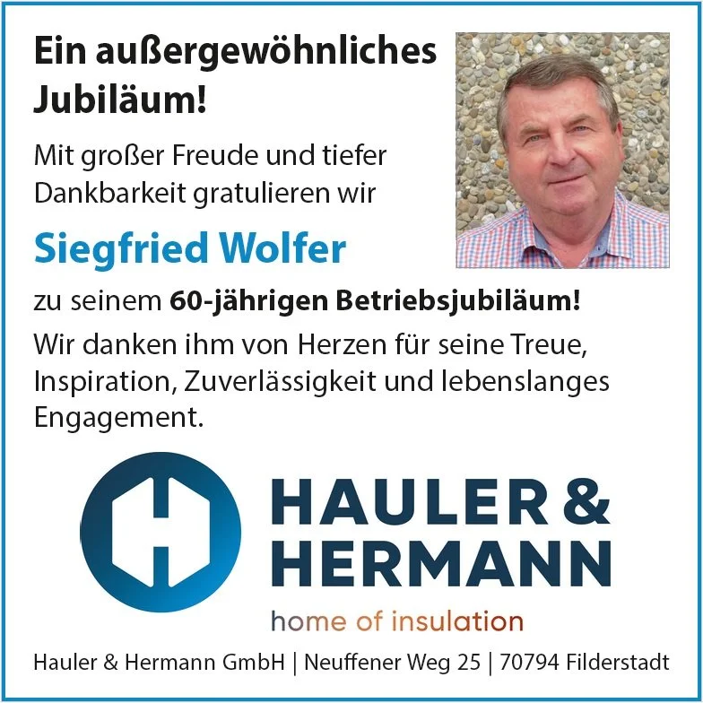 Anzeige 60. Mitarbeiterjubiläum