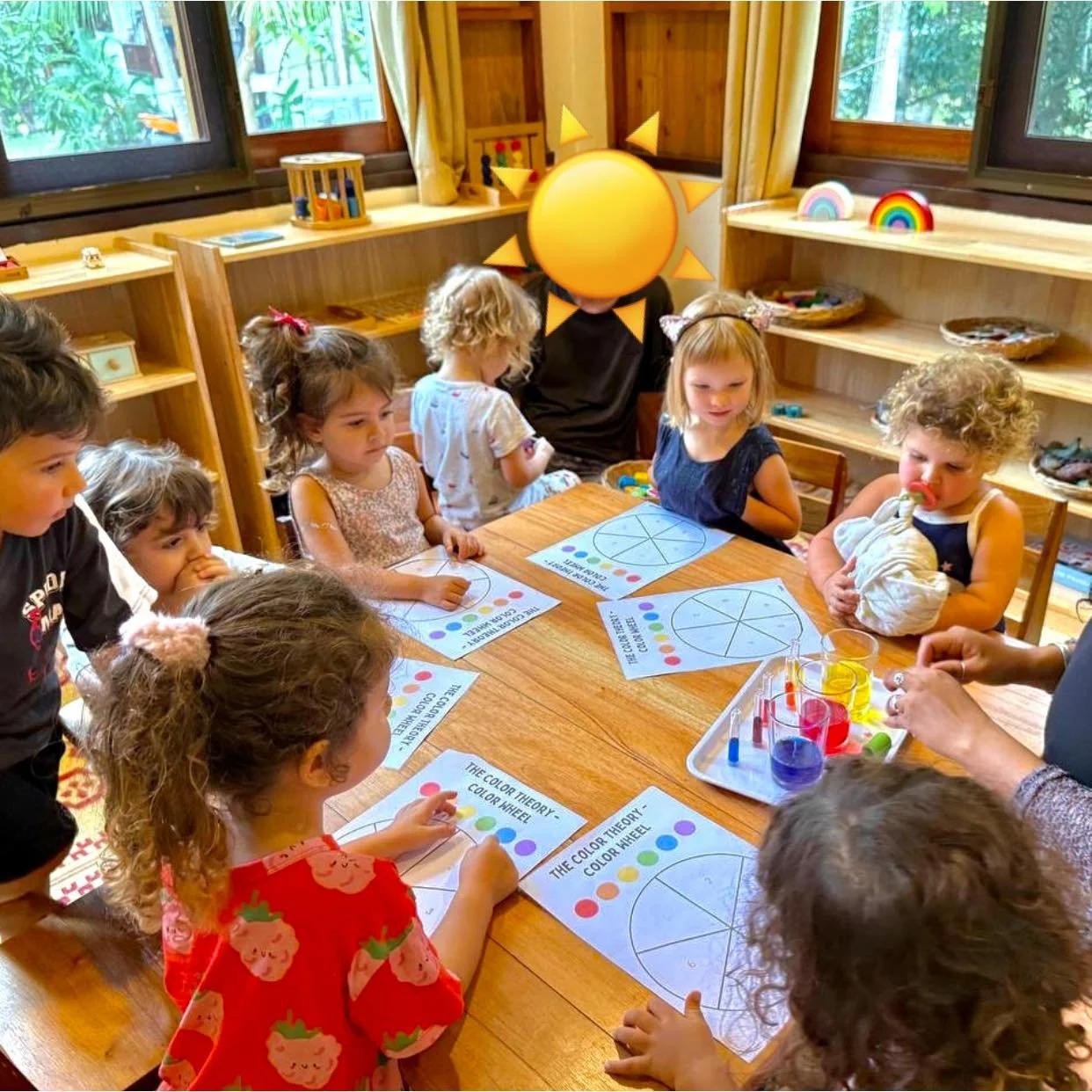 🎨Exploring Colour Theory🌈

Today, the children learned about colour theory. The teacher demonstrated how just three primary colours can be mixed together to create many new and beautiful colours.This hands-on exploration supports creative thinking,