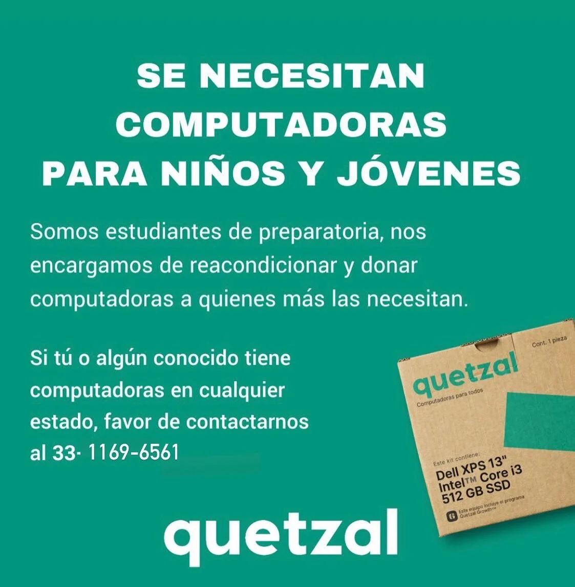 Si tienes alguna computadora, o gustas hacer una donaci&oacute;n ponte en contacto! computers.quetzal@gmail.com