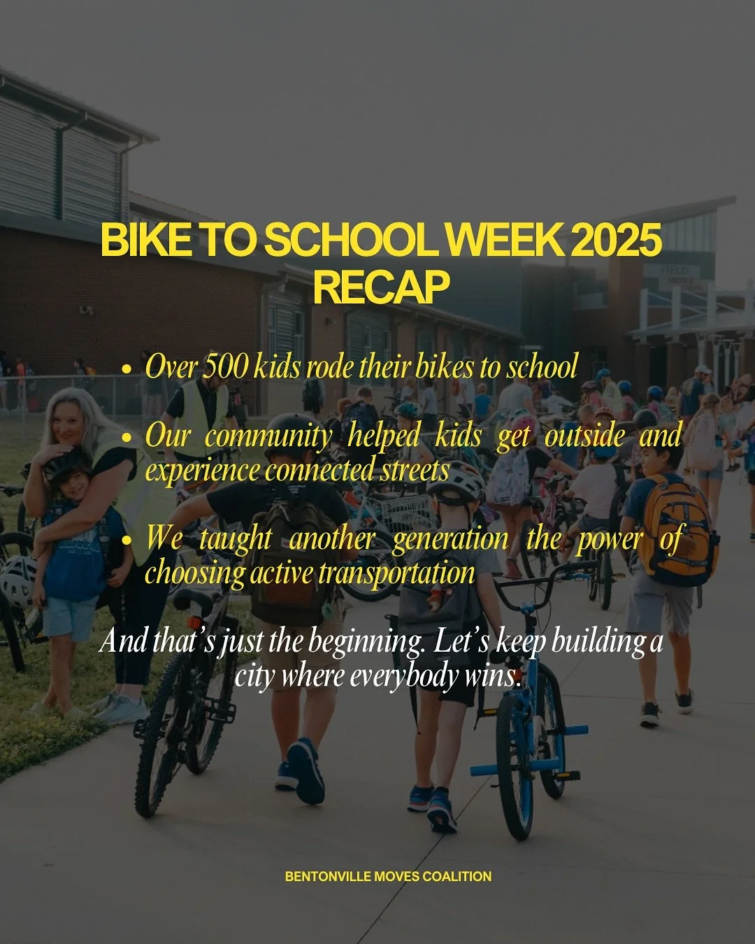 Big wins start with small wheels. 🚲

This year&rsquo;s Bike to School Week was a reminder of what happens when a community moves together- hundreds of kids pedaled their way to school, discovered the joy of riding, and experienced what connected str