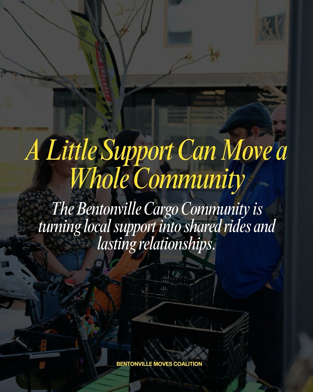 What happens when a group of neighbors trade their car keys for cargo bikes? 🚲
 They build something bigger than a ride, they build community.

The Bentonville Cargo Community brings families and cargo bike owners together through monthly rides that