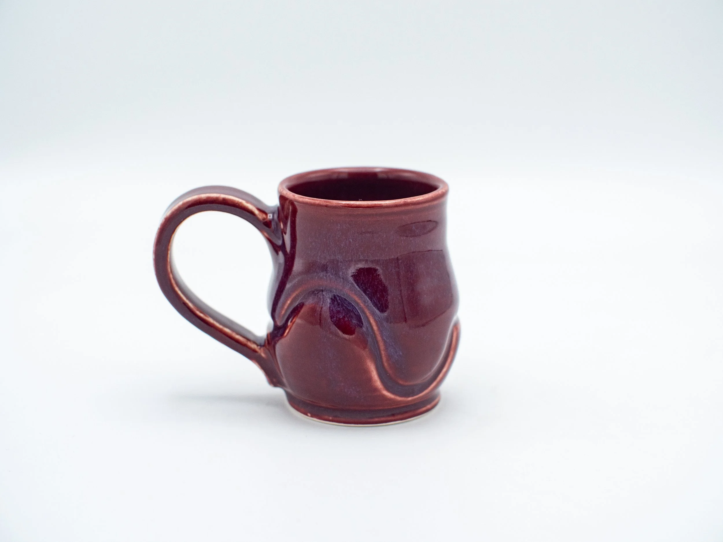 Small Wave Mug in Berry Red
