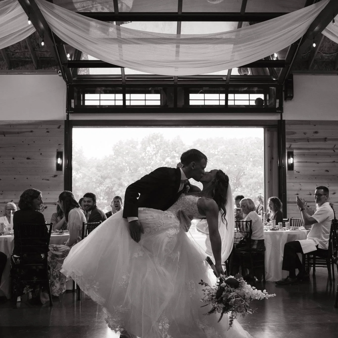 Who says a little rain can&rsquo;t make for the best wedding day? ☔️💍
At Twin Gables Event Center, we've seen it all &mdash; rainy skies, muddy boots, and some of the most romantic photos ever taken. Our cozy barn keeps the celebration going, rain o