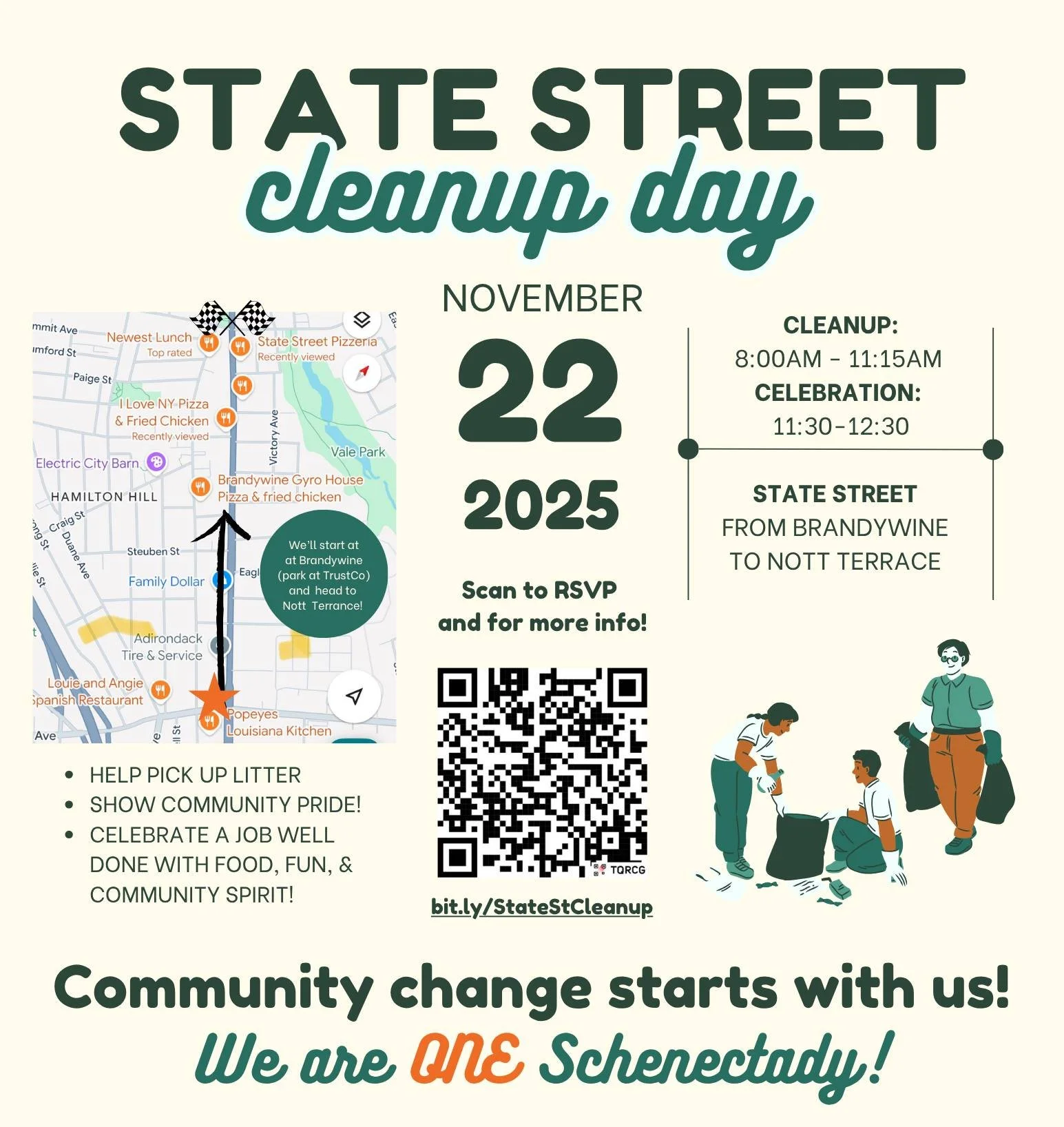 ONE Schenectady State Street Clean Up