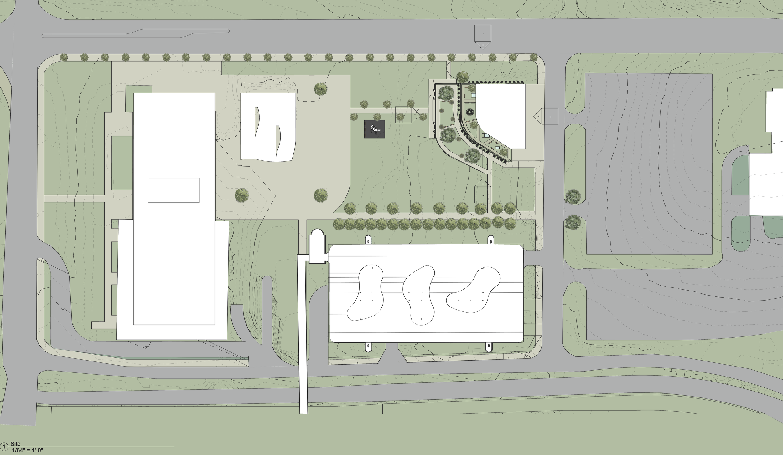 Located on the site of the Knoxville Civic Auditorium, Morningside Place attempts to bring new life and use to this underutilized lot.