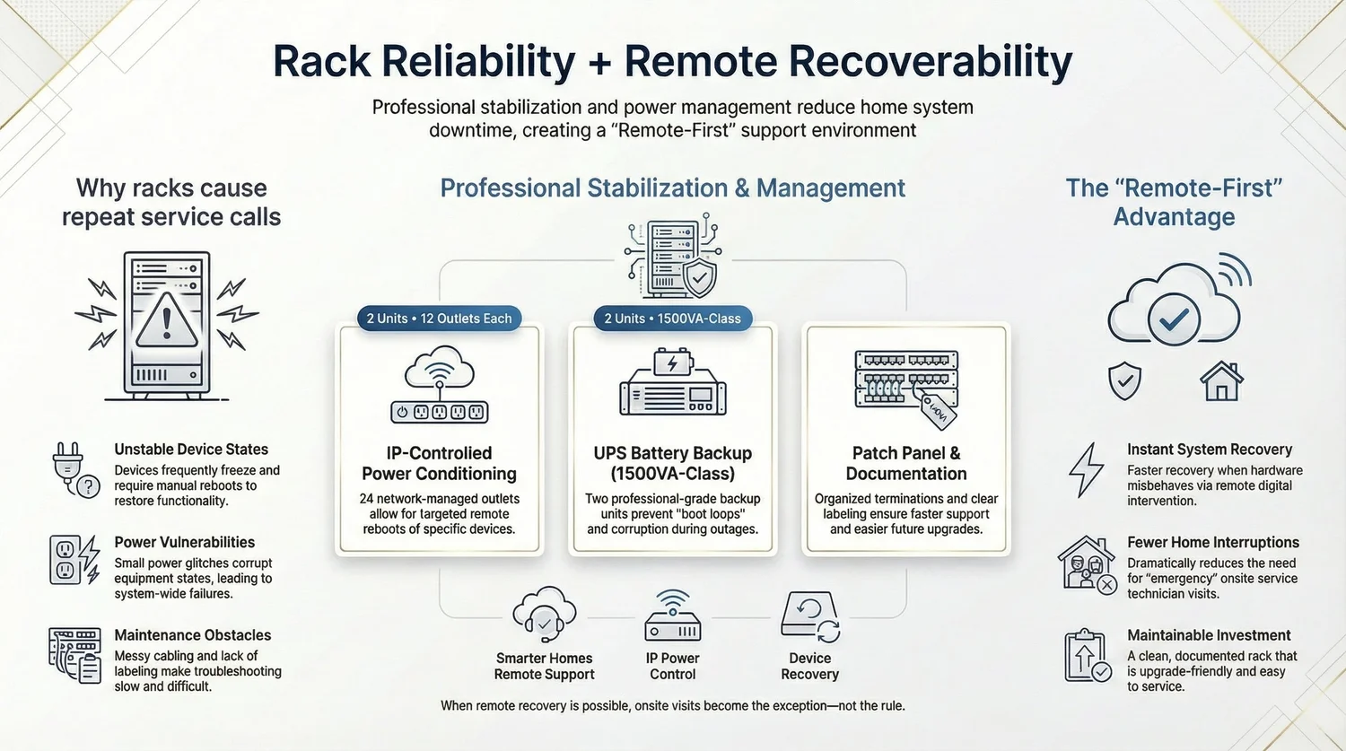 Rack reliability and remote recoverability diagram