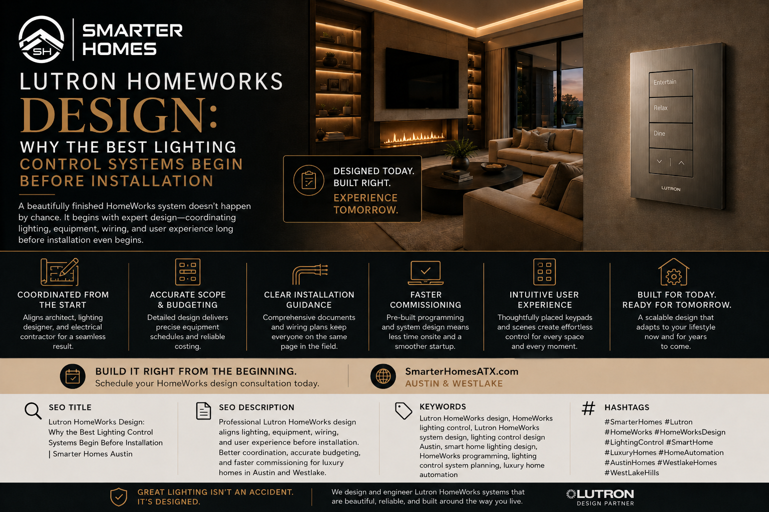 Lutron HomeWorks Design: Why the Best Lighting Control Systems Begin Before Installation
