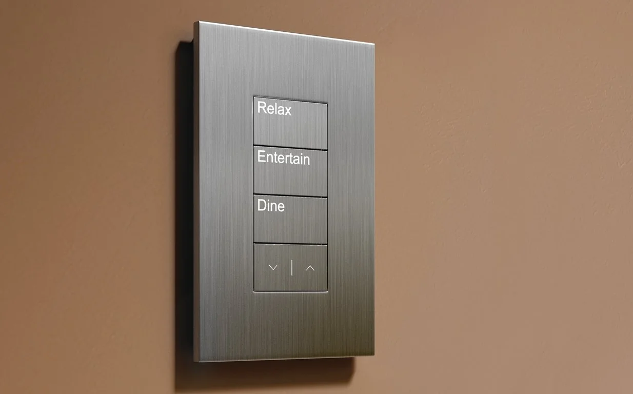 Palladiom Keypad Metal with different room mood discriptions