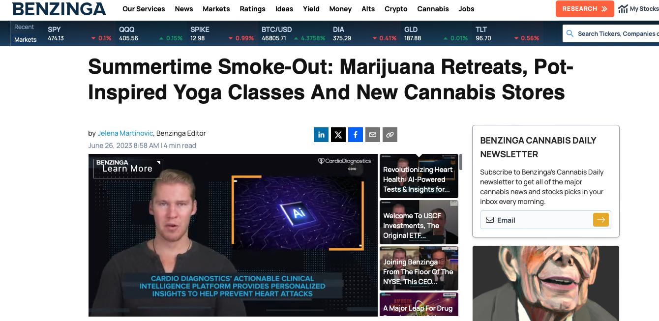 Benzinga Cannabis MoodRXtreats Article